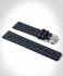 LEATHER STRAP RACING BLUE - silver matte