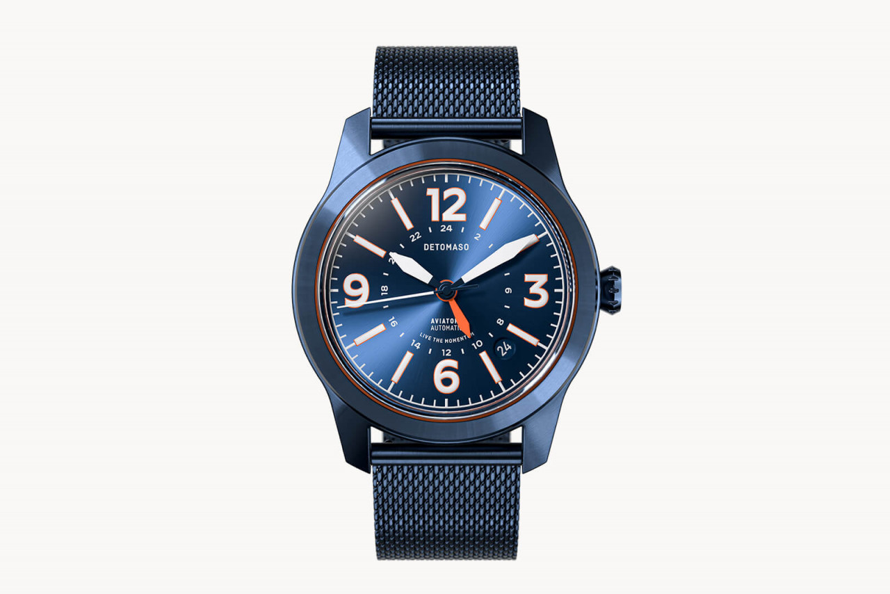 AVIATORE AUTOMATIC GMT BLUE ORANGE