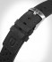 LEATHER STRAP RACING BLACK - silver brushed