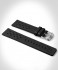 LEATHER STRAP RACING BLACK - silver brushed